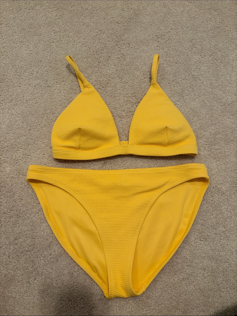 Old Navy Yellow Textured Two-Piece Bikini